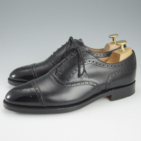 美品★(英)チーニー 6E【★ロイドフットウェア別注/Lloyd Footwear】Mシリーズ/89ラスト/セミブローグ/カーフ/黒/CHEANEY★h835