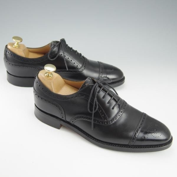 美品★(英)チーニー 6E【★ロイドフットウェア別注/Lloyd Footwear】Mシリーズ/89ラスト/セミブローグ/カーフ/黒/CHEANEY★h835