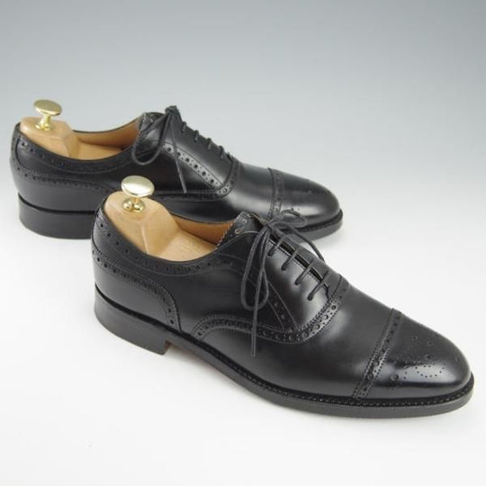 美品★(英)チーニー 6E【★ロイドフットウェア別注/Lloyd Footwear】Mシリーズ/89ラスト/セミブローグ/カーフ/黒/CHEANEY★h835