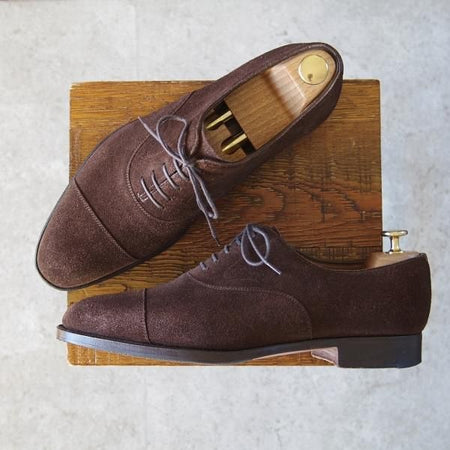 極上★エドワードグリーン 8E【現行定価￥174,900-★チェルシー/CHELSEA/82ラスト】ストレートチップ/スエード/濃茶/EDWARD GREEN★h843