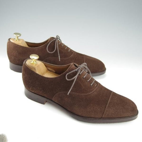 極上★エドワードグリーン 8E【現行定価￥174,900-★チェルシー/CHELSEA/82ラスト】ストレートチップ/スエード/濃茶/EDWARD GREEN★h843