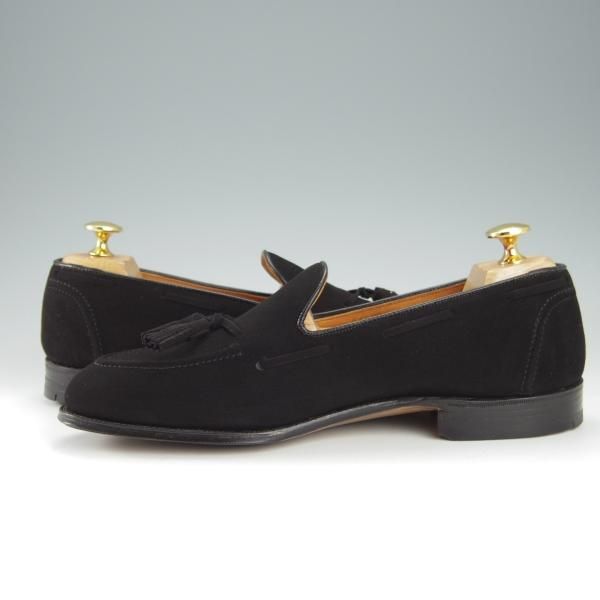 TRICKER'S × J. PRESS スエードタッセルローファー ブラウン メンズ ドレスシューズ 中古 美品 9.5 約 28.5センチ 美品 トリッカーズ タッセルローファー ウィングチップ ブラック