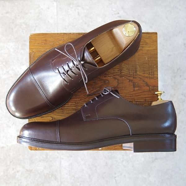 未使用★(スペイン製)マグナーニ SIZE 43【★ストレートチップ/6848】charcos別注/カーフ/濃茶/メンズ/MAGNANNI★h848