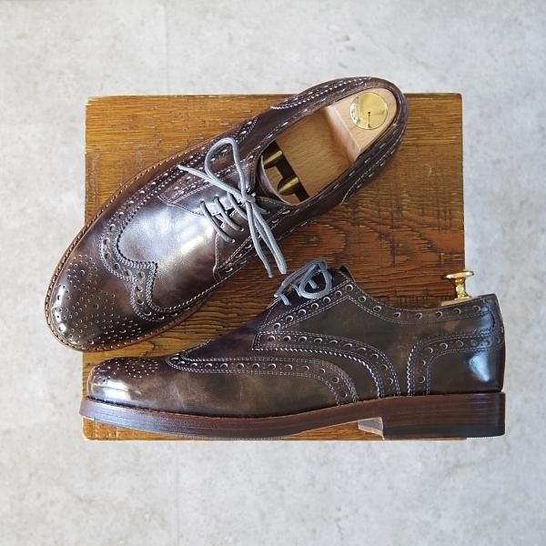 極美品★(独)ハインリッヒ・ディンケラッカー SIZE 6.5【ミュージアムカーフ風★ZURICHラスト/フルブローグ】Heinrich Dinkelacker★h854