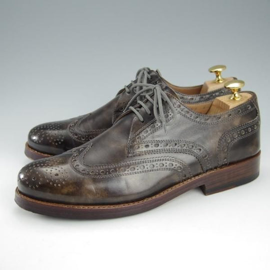 極美品★(独)ハインリッヒ・ディンケラッカー SIZE 6.5【ミュージアムカーフ風★ZURICHラスト/フルブローグ】Heinrich Dinkelacker★h854