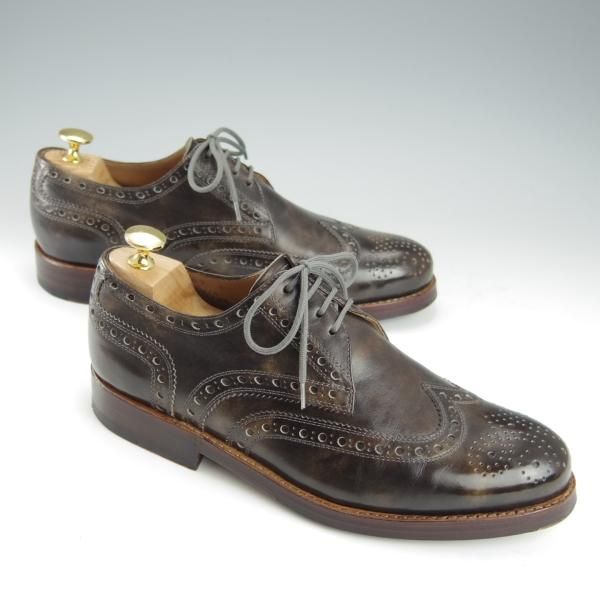 極美品★(独)ハインリッヒ・ディンケラッカー SIZE 6.5【ミュージアムカーフ風★ZURICHラスト/フルブローグ】Heinrich Dinkelacker★h854