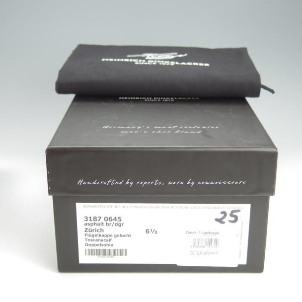 極美品★(独)ハインリッヒ・ディンケラッカー SIZE 6.5【ミュージアムカーフ風★ZURICHラスト/フルブローグ】Heinrich Dinkelacker★h854
