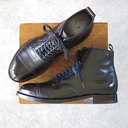 極美品★オールデン 7D【貴重★キッド(仔山羊革)/モディファイドラスト/86003H】レースアップブーツ/黒/メンズ/Alden★h857