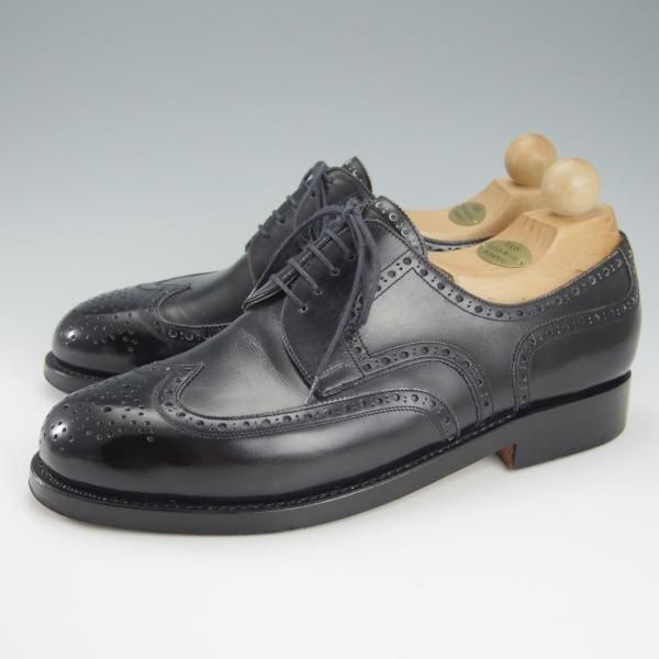 美品★(東欧)VASS/ヴァーシュ UK8.5程度【純正シューツリー付き★Budapest/ブダペスト】3636ラスト/フルブローグ/カーフ/黒★h860