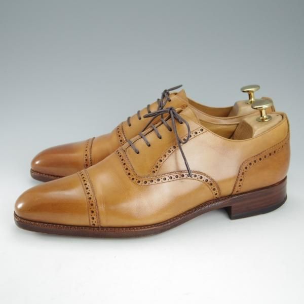 極上★(スペイン製)MEERMIN/メルミン SIZE 7【グッドイヤーウェルテッド製法★クォーターブローグ/25008】カーフ/薄茶/メンズ★h864