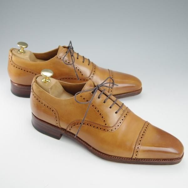 極上★(スペイン製)MEERMIN/メルミン SIZE 7【グッドイヤーウェルテッド製法★クォーターブローグ/25008】カーフ/薄茶/メンズ★h864