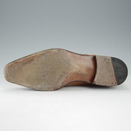 極上★(スペイン製)MEERMIN/メルミン SIZE 7【グッドイヤーウェルテッド製法★クォーターブローグ/25008】カーフ/薄茶/メンズ★h864