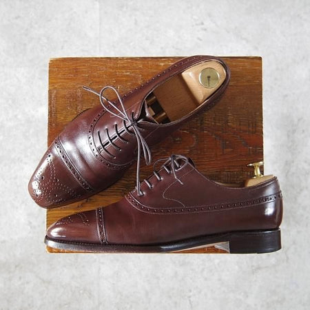 極上★(スペイン製)TLB Mallorca/ティーエルビー SIZE 5.5【定価￥67,100-★(上級)Artistaコレクション/130】セミブローグ/濃茶★h865