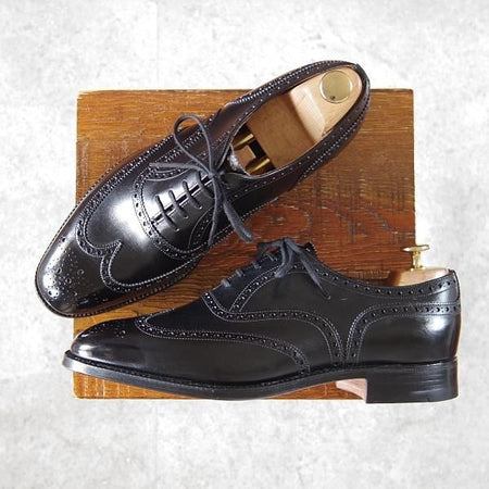 未使用★チャーチ 80F/UK8【現行定価￥144,100-★旧チャーチ/73ラスト/CHETWYND】チェットウィンド/3都市ロゴ/カーフ/黒/Church's★h868