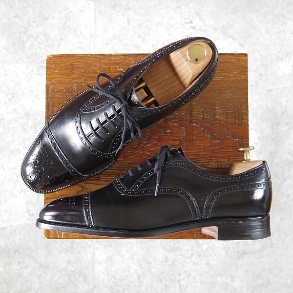 極美品★チャーチ 80F/UK8【現行定価￥144,100-★旧チャーチ/73ラスト/DIPLOMAT】ディプロマット/3都市ロゴ/カーフ/黒/Church's★h869