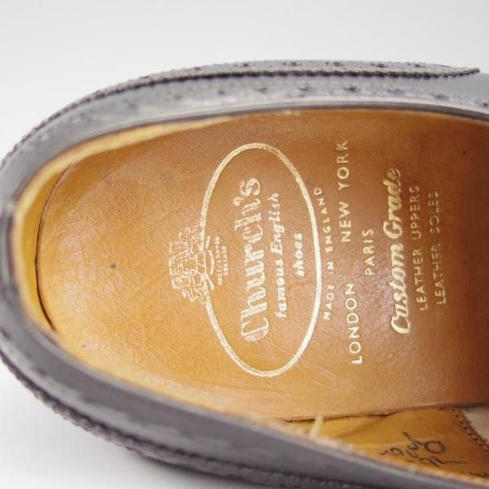 極美品★チャーチ 80F/UK8【現行定価￥144,100-★旧チャーチ/73ラスト/DIPLOMAT】ディプロマット/3都市ロゴ/カーフ/黒/Church's★h869