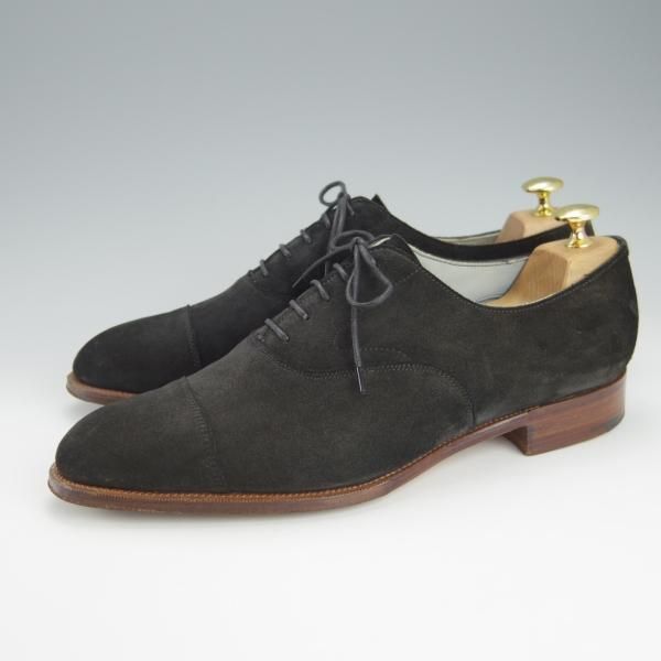★エドワードグリーン 8.5E【現行定価￥174,900-★チェルシー/CHELSEA/82ラスト】ストレートチップ/スエード/黒/EDWARD GREEN★h875