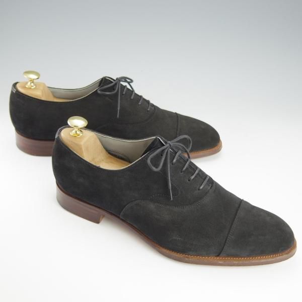 ★エドワードグリーン 8.5E【現行定価￥174,900-★チェルシー/CHELSEA/82ラスト】ストレートチップ/スエード/黒/EDWARD GREEN★h875