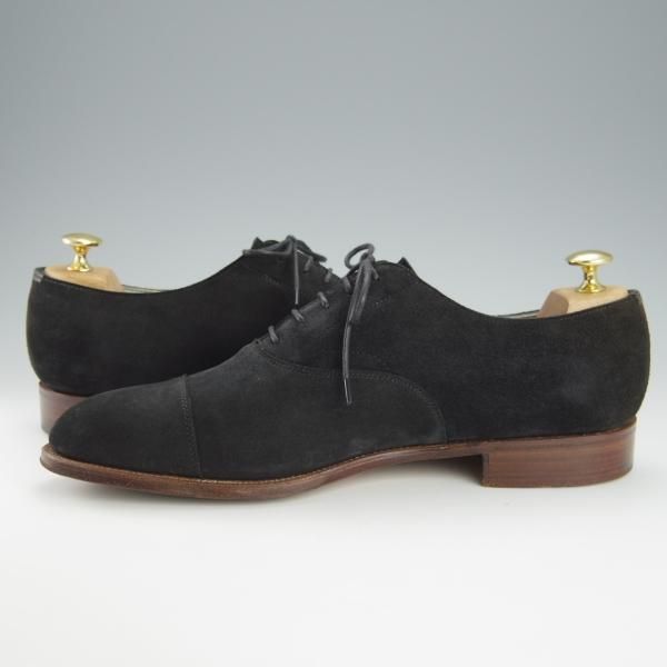 ★エドワードグリーン 8.5E【現行定価￥174,900-★チェルシー/CHELSEA/82ラスト】ストレートチップ/スエード/黒/EDWARD GREEN★h875