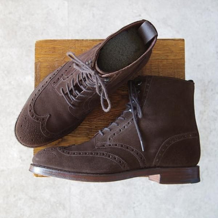 ★クロケット&ジョーンズ 6.5E【モデル定価￥96,800-★SKYE/スカイ】335ラスト/レースアップブーツ/スエード/濃茶/Crockett&Jones★h878