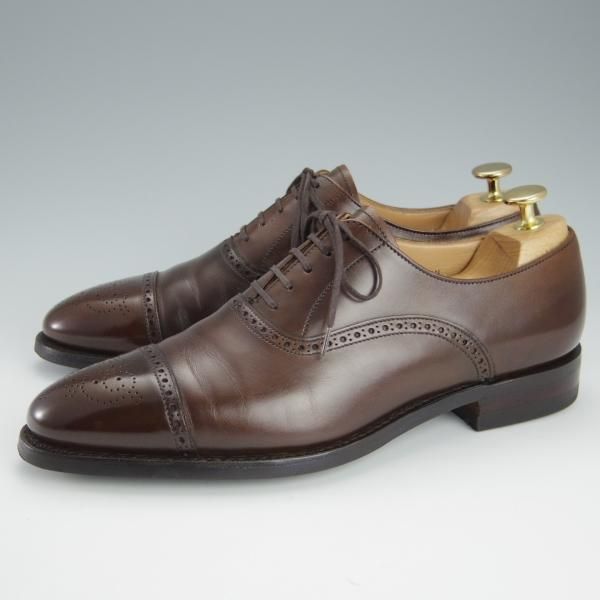美品★クロケット&ジョーンズ 6E【定価￥86,900-★ダイナイトソール仕様/MALTON】セミブローグ/360ラスト/濃茶/Crockett&Jones★h879