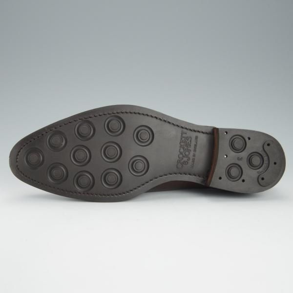 美品★クロケット&ジョーンズ 6E【定価￥86,900-★ダイナイトソール仕様/MALTON】セミブローグ/360ラスト/濃茶/Crockett&Jones★h879