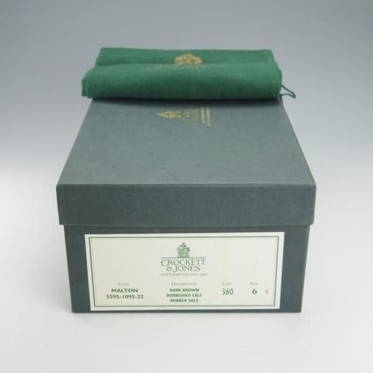 美品★クロケット&ジョーンズ 6E【定価￥86,900-★ダイナイトソール仕様/MALTON】セミブローグ/360ラスト/濃茶/Crockett&Jones★h879
