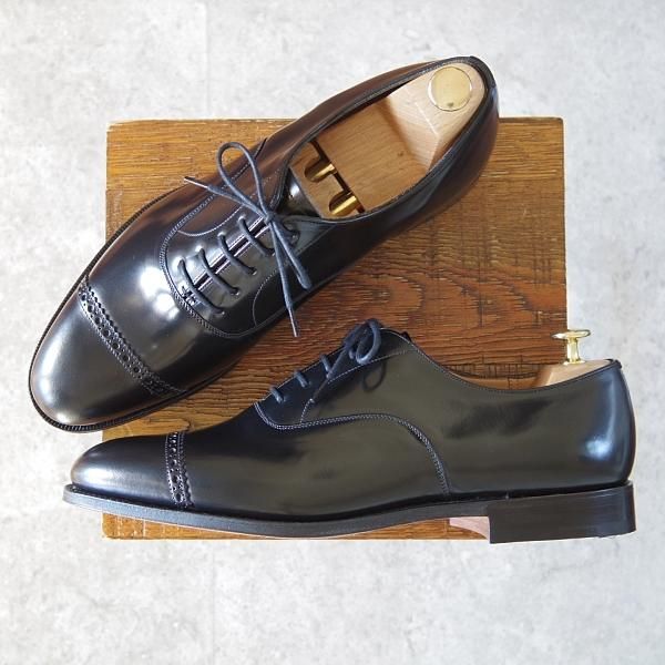 未使用★チャーチ 95F/UK9.5【★Barcroft/バークロフト】84ラスト/パンチドキャップトゥ/黒/メンズ/Church's★h880