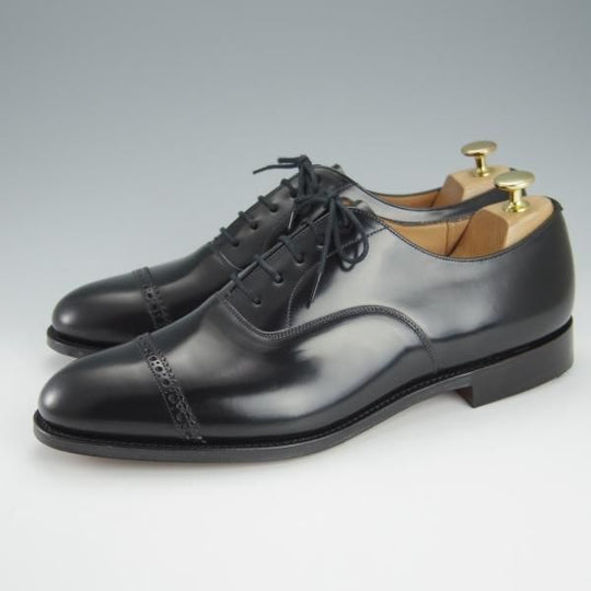 未使用★チャーチ 95F/UK9.5【★Barcroft/バークロフト】84ラスト/パンチドキャップトゥ/黒/メンズ/Church's★h880