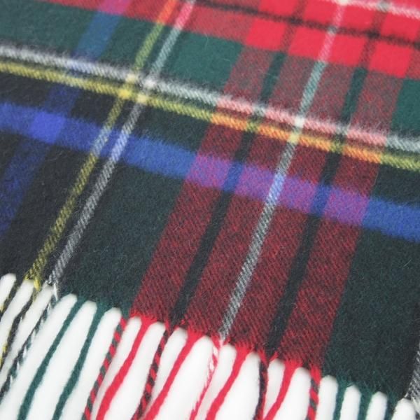 極美品★(英)JOHNSTONS/ジョンストンズ【現行定価￥68,200-★カシミヤ100%/大判ストール/Black Stewart】マフラー/タータンチェック★h886