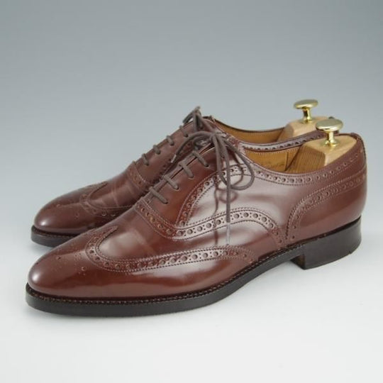 ★チャーチ 75F/UK7.5【旧チャーチ★ブックバインダーカーフ/3都市ロゴ/HICKSTEAD】84ラスト/フルブローグ/茶/メンズ/Church's★h902