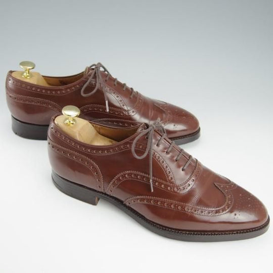 ★チャーチ 75F/UK7.5【旧チャーチ★ブックバインダーカーフ/3都市ロゴ/HICKSTEAD】84ラスト/フルブローグ/茶/メンズ/Church's★h902