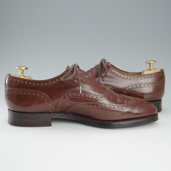 ★チャーチ 75F/UK7.5【旧チャーチ★ブックバインダーカーフ/3都市ロゴ/HICKSTEAD】84ラスト/フルブローグ/茶/メンズ/Church's★h902