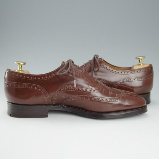 ★チャーチ 75F/UK7.5【旧チャーチ★ブックバインダーカーフ/3都市ロゴ/HICKSTEAD】84ラスト/フルブローグ/茶/メンズ/Church's★h902