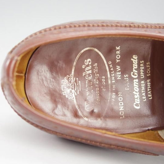 ★チャーチ 75F/UK7.5【旧チャーチ★ブックバインダーカーフ/3都市ロゴ/HICKSTEAD】84ラスト/フルブローグ/茶/メンズ/Church's★h902