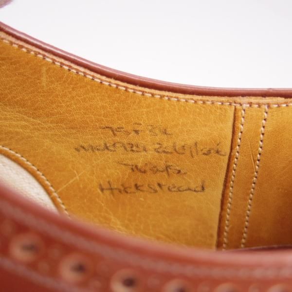 ★チャーチ 75F/UK7.5【旧チャーチ★ブックバインダーカーフ/3都市ロゴ/HICKSTEAD】84ラスト/フルブローグ/茶/メンズ/Church's★h902