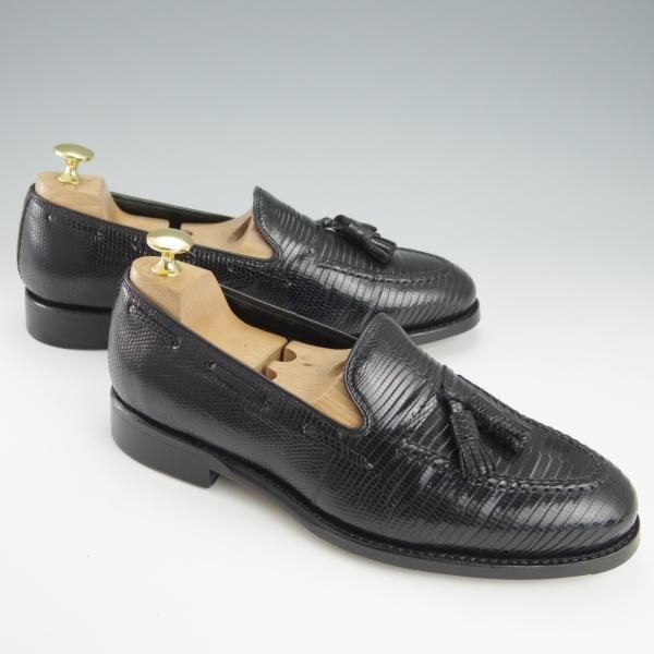 極美品★ジャランスリワヤ SIZE 6【定価￥66,000-★リザード革/タッセルローファー】EDWARDラスト/98811/黒/JALAN SRIWIJAWA★h903