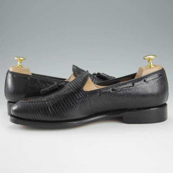 極美品★ジャランスリワヤ SIZE 6【定価￥66,000-★リザード革/タッセルローファー】EDWARDラスト/98811/黒/JALAN SRIWIJAWA★h903
