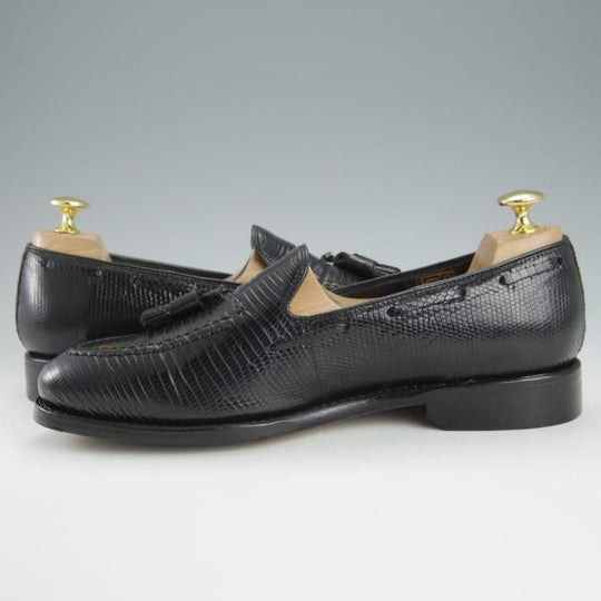 極美品★ジャランスリワヤ SIZE 6【定価￥66,000-★リザード革/タッセルローファー】EDWARDラスト/98811/黒/JALAN SRIWIJAWA★h903