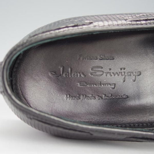 極美品★ジャランスリワヤ SIZE 6【定価￥66,000-★リザード革/タッセルローファー】EDWARDラスト/98811/黒/JALAN SRIWIJAWA★h903