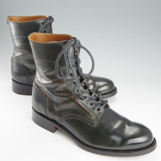 極上★ショセ SIZE 24.5【モデル定価￥121,000-★コードバン仕様/7060/紺】レースアップブーツ/メンズ/chausser★h909