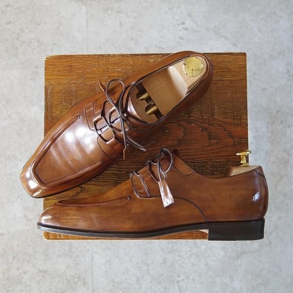 ほぼ試着程度★(伊)タニノクリスチー SIZE 5.5【定価15万円以上★Uチップ/ギリーシューズ/132311】カーフ/茶/メンズ/TANINO CRISCI★h910