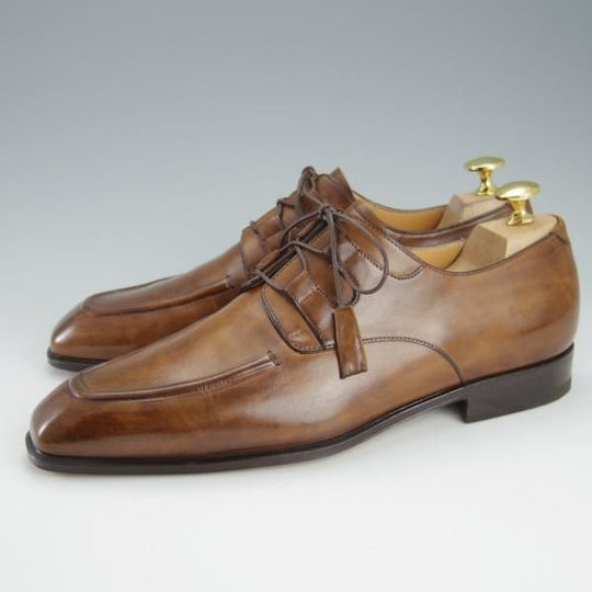 ほぼ試着程度★(伊)タニノクリスチー SIZE 5.5【定価15万円以上★Uチップ/ギリーシューズ/132311】カーフ/茶/メンズ/TANINO CRISCI★h910