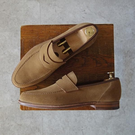 美品★クロケット&ジョーンズ 6E【モデル定価￥75,900-★バーニーズNY別注/SELHURST】366ラスト/コインローファー/Crockett&Jones★h912