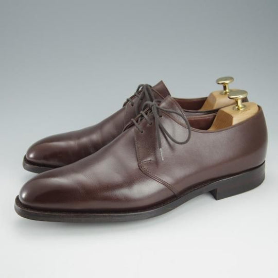 極美品★クロケット&ジョーンズ 6.5E【ハンドグレードライン★ダイナイトソール仕様/プレーントゥ】Vフロント/濃茶/Crockett&Jones★h914