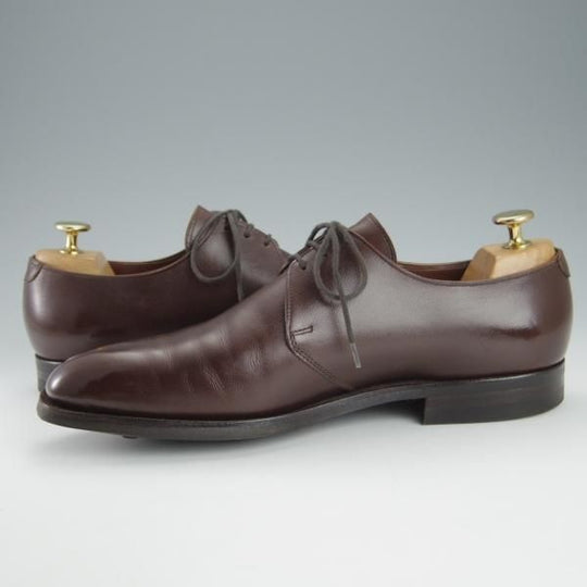 極美品★クロケット&ジョーンズ 6.5E【ハンドグレードライン★ダイナイトソール仕様/プレーントゥ】Vフロント/濃茶/Crockett&Jones★h914