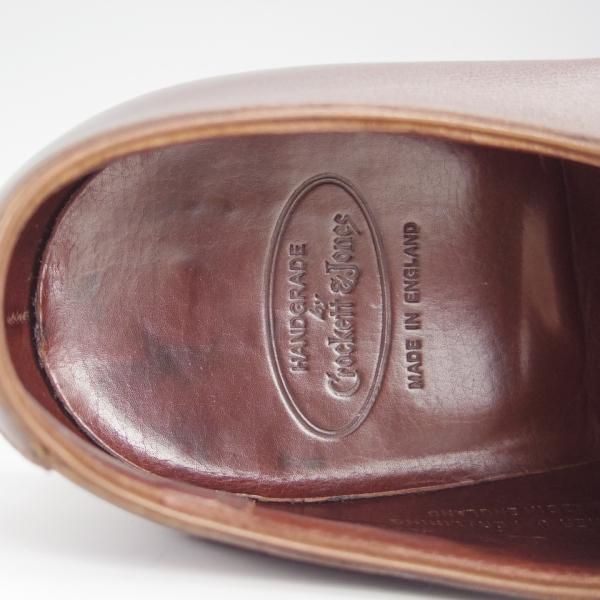 極美品★クロケット&ジョーンズ 6.5E【ハンドグレードライン★ダイナイトソール仕様/プレーントゥ】Vフロント/濃茶/Crockett&Jones★h914