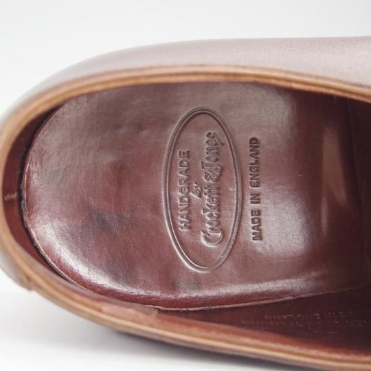 極美品★クロケット&ジョーンズ 6.5E【ハンドグレードライン★ダイナイトソール仕様/プレーントゥ】Vフロント/濃茶/Crockett&Jones★h914