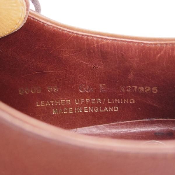 極美品★クロケット&ジョーンズ 6.5E【ハンドグレードライン★ダイナイトソール仕様/プレーントゥ】Vフロント/濃茶/Crockett&Jones★h914