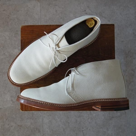 未使用★オールデン 7C【貴重★ユナイテッドアローズ別注/バリーラスト】14741/チャッカブーツ/スエード/白/メンズ/Alden★h915